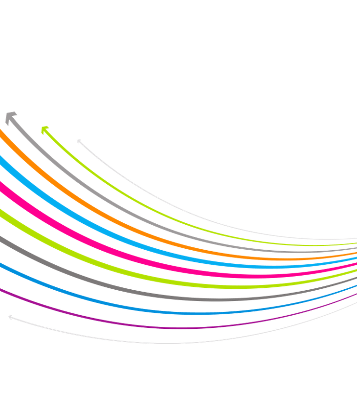 Colorful growing arrows png sticker